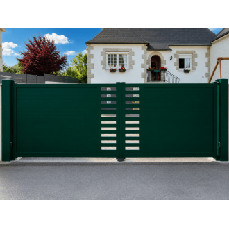 Portail Aluminium Plein et ajouré horizontal Dylia