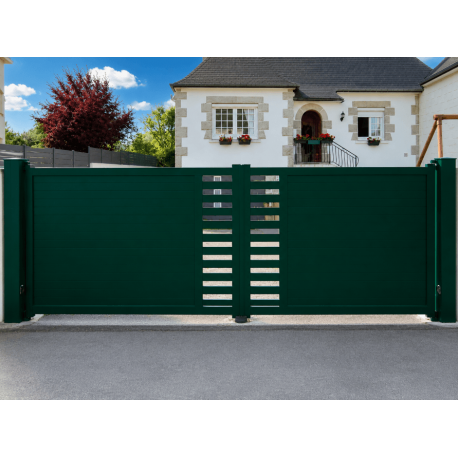 Portail Aluminium Plein et ajouré horizontal Dylia