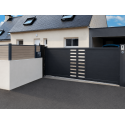 Portail Coulissant Aluminium Dylia Plein & Ajouré Horizontal Manuel ou Électrique (Moteur Somfy ou Nice) Sur Mesure