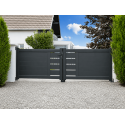 Portail Battant Aluminum Soazic Plein & Ajouré Horizontal Manuel ou Électrique (Moteur Somfy ou Nice) Sur Mesure