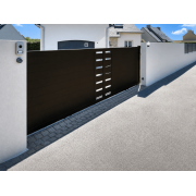 Portail Coulissant Aluminium plein et ajouré horizontal Soazic
