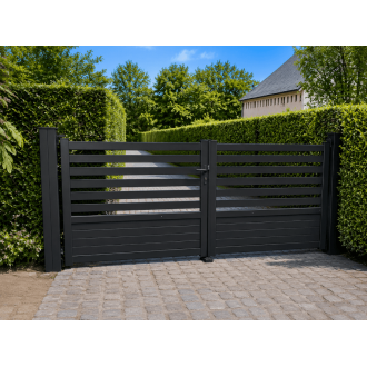 Portail Battant Aluminium ajouré horizontal Hélène