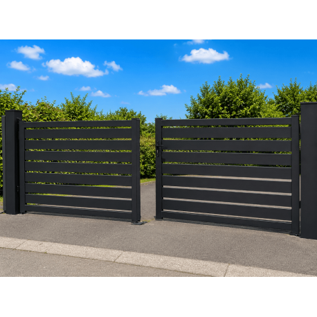 Portail Battant Aluminium ajouré horizontal Maeva