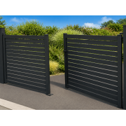 Portail Battant Aluminium ajouré horizontal Rose