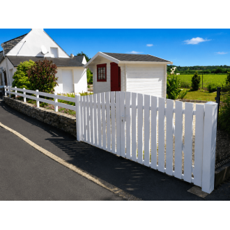 Portail PVC Battant Mel Lames Verticales