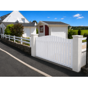 Portail PVC Coulissant Mel Lames Verticales Forme Droit