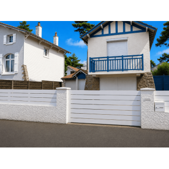 Portail PVC Coulissant Mel Lames Horizontales