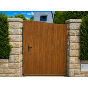 Portillon PVC Mont Plaxé Chêne Doré Forme Chapeau de Gendarme