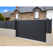 Portail PVC Coulissant Scott Plaxé Gris Anthracite