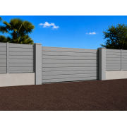Portail PVC Coulissant Scott Gris Clair