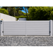 Portail PVC Battant Scott Gris Clair