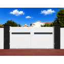 Portail Coulissant PVC Pré Droit Plein Manuel ou Électrique (Somfy ou Nice) Blanc, Gris, Beige ou Chêne Sur Mesure