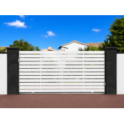 Portail PVC Coulissant Mel Lames Horizontales