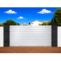 Portail Coulissant PVC Scott Droit Plein Manuel ou Électrique (Somfy ou Nice) Blanc, Gris, Beige ou Chêne Sur Mesure