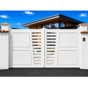 Portail Battant PVC Man Droit Semi Ajouré Horizontal Manuel ou Électrique (Somfy ou Nice) Blanc, Gris, Beige ou Chêne Sur Mesure