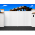 Portail Battant PVC Mont Plein Manuel ou Électrique (Somfy ou Nice) Blanc, Gris, Beige ou Chêne Sur Mesure