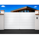 Portail Battant PVC Scott Droit Plein Manuel ou Électrique (Somfy ou Nice) Blanc, Gris, Beige ou Chêne Sur Mesure