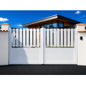 Portail Battant PVC Phox Semi Ajouré Manuel ou Électrique (Somfy ou Nice) Blanc, Gris, Beige ou Chêne Sur Mesure