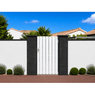Portillon PVC Mel Lames Verticales Forme Droit