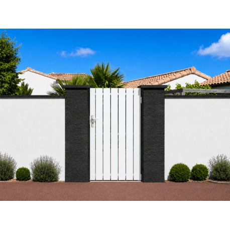 Portillon PVC Mel Lames Verticales Forme Droit