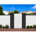 Portillon PVC Mel Lames Verticales Ajourées Blanc, Gris, Beige ou Chêne Doré Sur Mesure