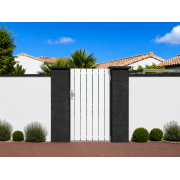 Portillon PVC Mel Lames Verticales Forme Droit