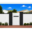 Portillon PVC Pré Droit Plein Blanc, Gris, Beige ou Chêne Doré Sur Mesure