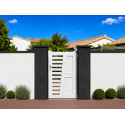 Portillon PVC Man Droit Semi Ajouré Horizontal Blanc, Gris, Beige ou Chêne Doré Sur Mesure