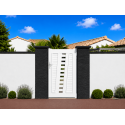 Portillon PVC Pesc Droit Semi Ajouré Horizontal Blanc, Gris, Beige ou Chêne Doré Sur Mesure