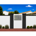Portillon PVC Suza Semi Ajouré Vertical Blanc, Gris, Beige ou Chêne Doré Sur Mesure
