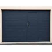 Porte de garage sectionnelle moteur Sommer panneaux lisse Ral 7016 avec portillon
