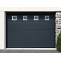 Porte de Garage Sectionnelle Avec Hublots Manuelle Panneaux 40 mm Ressort Torsion RT200 Sur Mesure