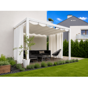  	Pergola toile rétractable étanche adossée 4x3
