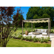 Pergola toile rétractable étanche autoportée 5x4