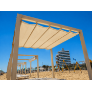 Pergola 4x4 toile rétractable étanche 4 poteaux