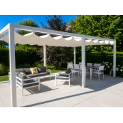 Pergola toile rétractable étanche 6 poteaux 7x4