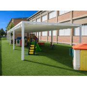 Pergola toile rétractable étanche 20 m de long