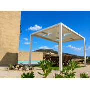 Pergola toile tendue entrelacée 4 poteaux