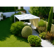 Pergola toile tendue entrelacée autoportée 3x3