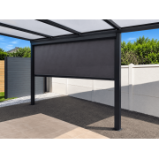 Store motorisé toile pvc précontraint pour pergola