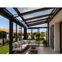 Store de Toit Toile Micro-Perforée PVC Dickson Extérieur 2 Modules Motorisés pour Véranda & Pergola Sur Mesure