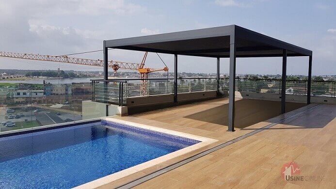 pergola bioclimatique autoportée 9x6 us