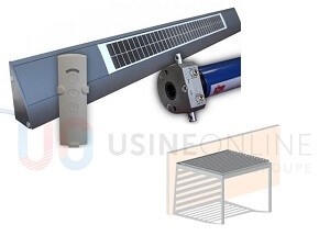 Solaire 100% Autonome 1 Module (Largeur Max 4m) (Photovoltaïque + Batterie + Télécommande 1 Canal) + Commande de Secours