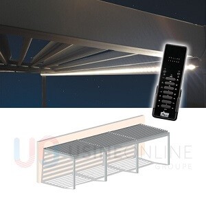 LED 3 Modules Coffre Avant (Opposé au Mur) 3500°K Blanc Médian 3000 Lumens (30 leds/m) + Télécommande Groupée Intensité Variable
