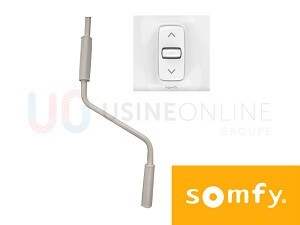 SOMFY Filaire (Interrupteur Somfy Fourni) avec Manivelle de Secours (Côté Moteur)