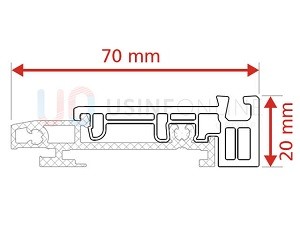 Seuil plat 20 mm alu anodisé à rupture de pont thermique