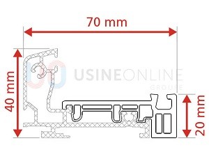 Seuil 40 mm alu anodisé à rupture de pont thermique