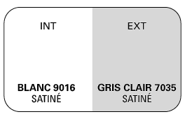 Bicoloration Int Blanc 9016 Satiné / Ext Gris Clair 7035 Satiné