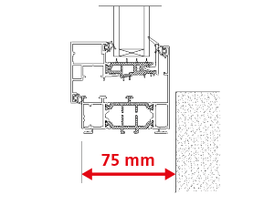 Dormant 70 mm pour Doublage 75 mm  + Pièce d'Appui à Cliper 30 mm