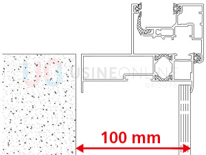 Dormant 95 mm pour Doublage de 100 mm + Aile de Recouvrement Intérieur de 10 mm